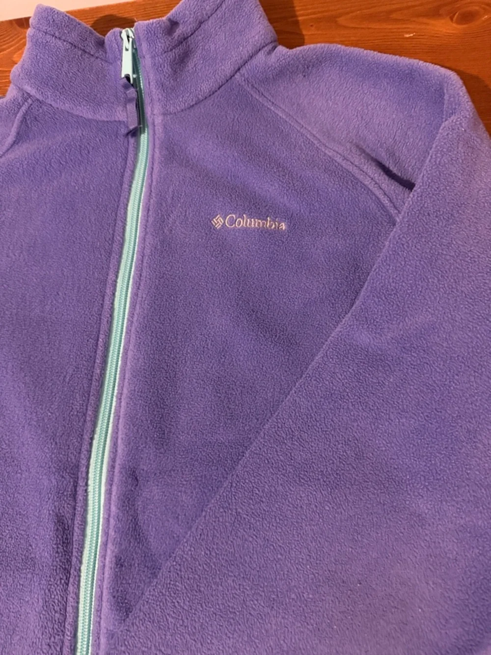 Columbia Benton Springs Fleece Jacket Girls Size XL Purple Teal